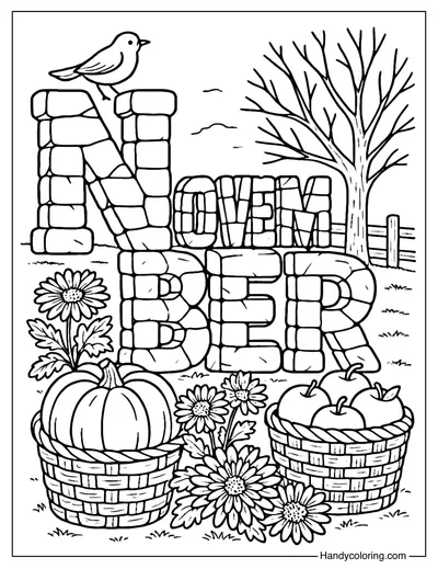 Harvest Garden November Coloring Page