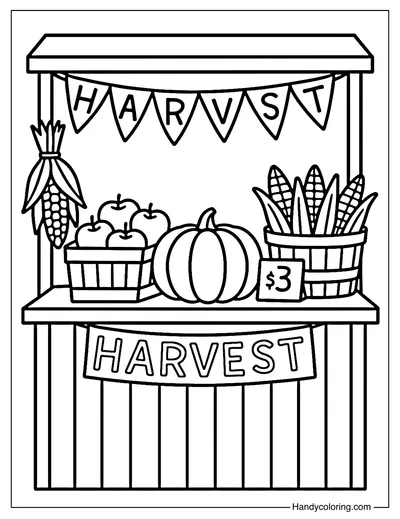 Harvest Market Coloring Page