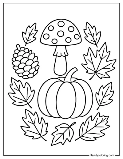 Harvest Symbols Coloring Page