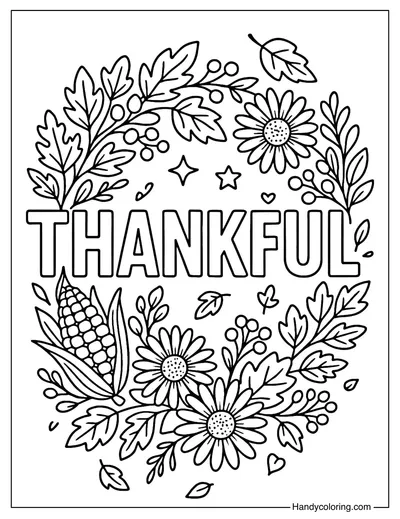 Harvest Thankful Coloring Page