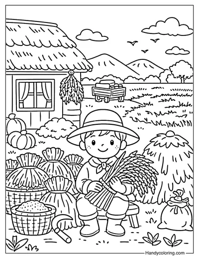 Harvest Time in Village