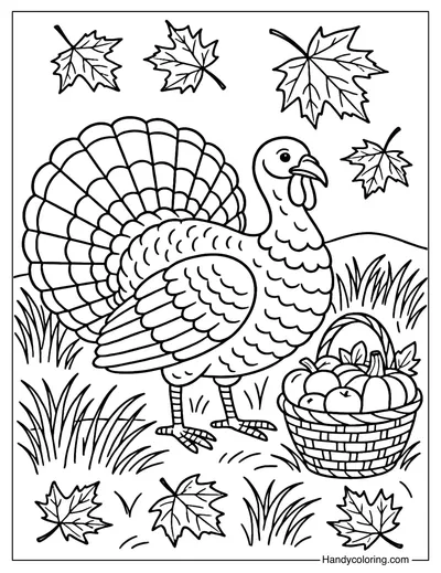 Harvest Turkey Coloring Page