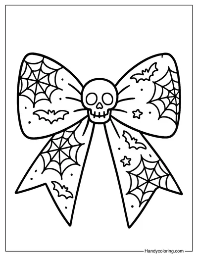 Haunted Bow Tie Coloring Page