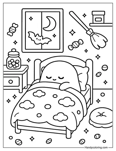 Haunted Candy Dreams Coloring Page