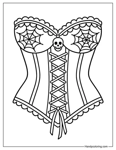 Haunted Corset Coloring Page