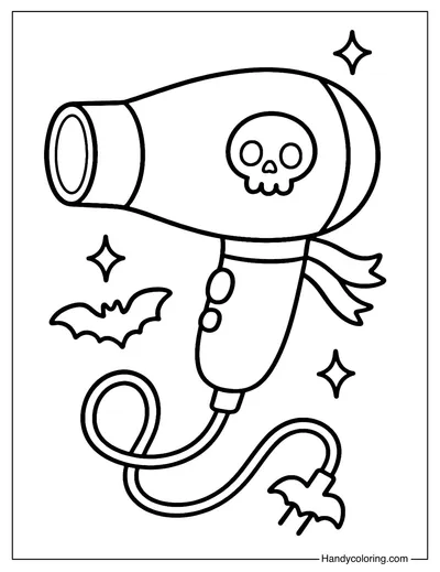 Haunted Hairdryer Coloring Page