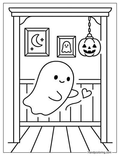 Haunted Hallway Coloring Page