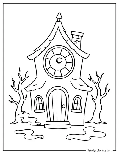 Haunted House with a Giant Eye Window