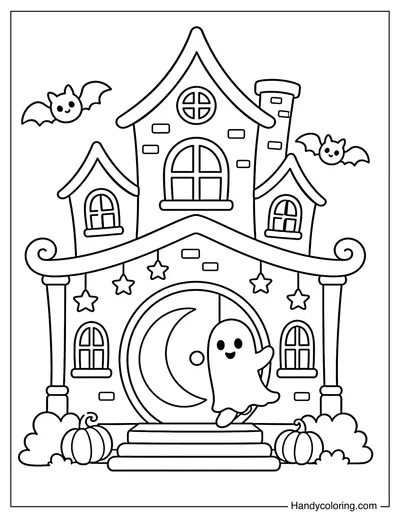 Haunted House with a Giant Moon Door