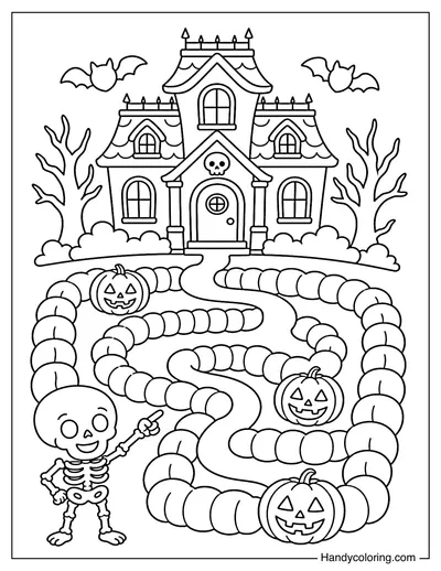 Haunted House with a Pumpkin Patch Maze