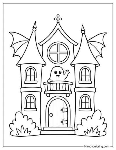 Haunted House with Bat Wing Towers