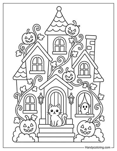 Haunted House with Crawling Vines