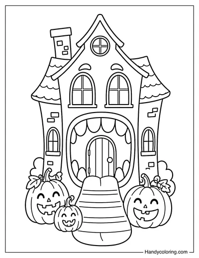 Haunted House with Monster Mouth Door