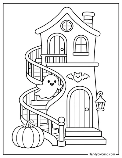 Haunted House with Spiral Staircase