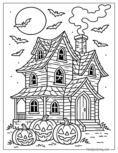 Haunted Mansion Coloring Page