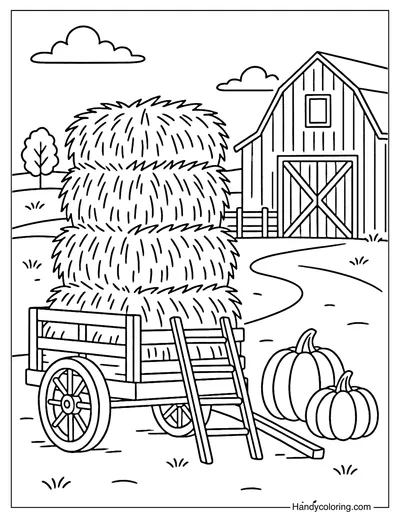 Hayride Fun Coloring Page