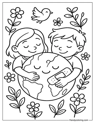 Healing the Earth Coloring Page
