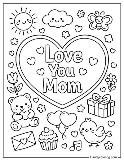 Heart Card Love You Mom