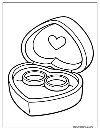 Heart Ring Box Coloring Page