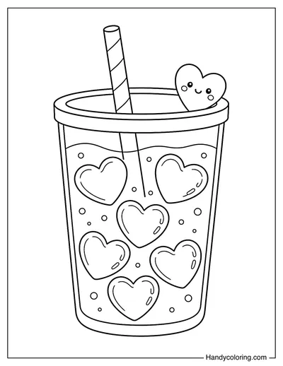 Heart-Shaped Ice Drink