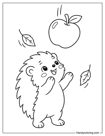 Hedgehog Catching a Falling Apple