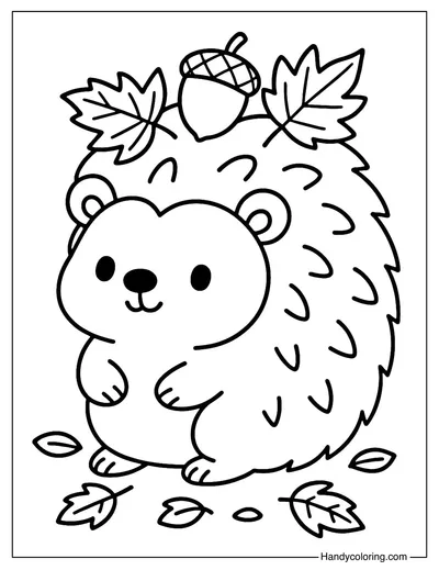 Hedgehog Gathering Coloring Page