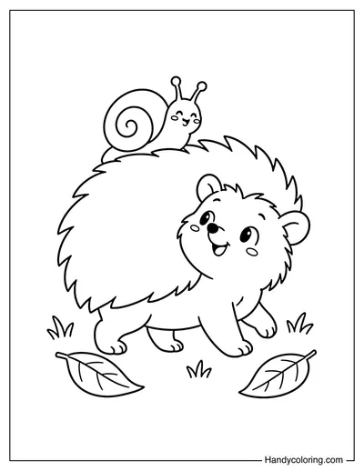 Hedgehog Giving a Snail a Ride