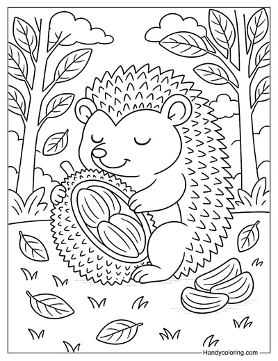Hedgehog Jackfruit Coloring Page