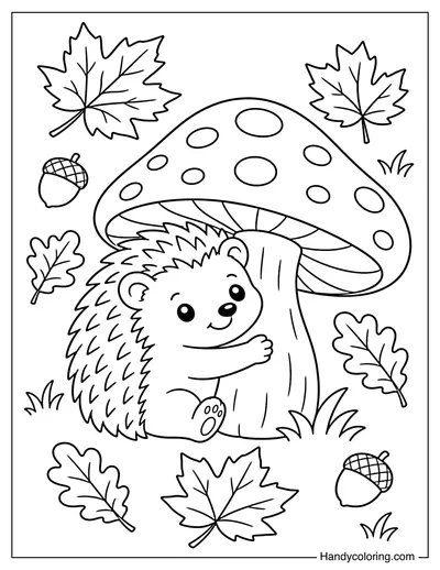 Hedgehog with Mushrooms