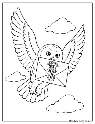 Hedwig Carrying a Hogwarts Letter