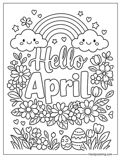 Hello April Coloring Page