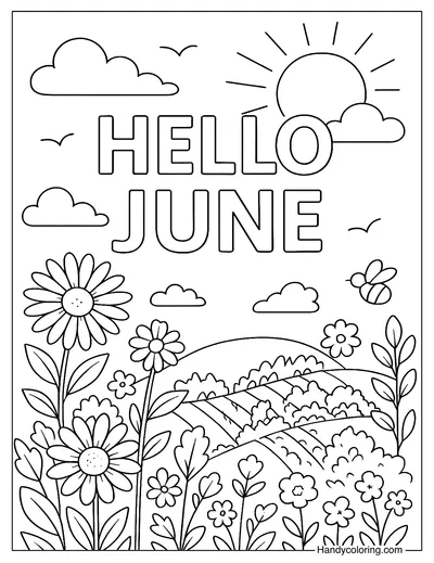 Hello June Coloring Page