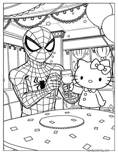 Hello Kitty and Spiderman Celebrate the Holidays