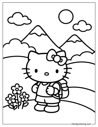 Hello Kitty Goes Traveling Coloring Book