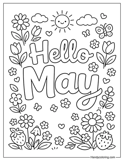 Hello May with Simple Flowers
