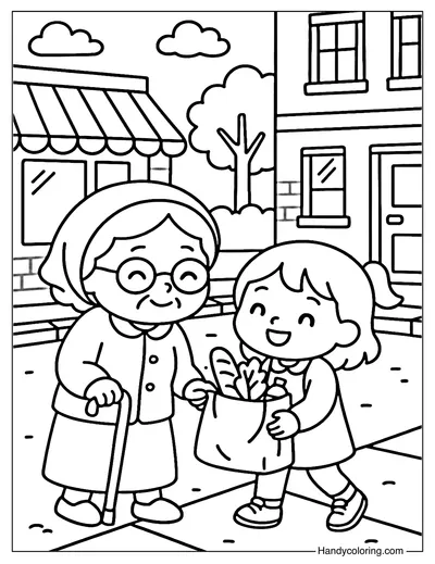 Helping Hands Coloring Page