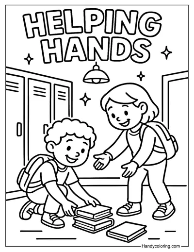 Helping Hands Coloring Page Kindness