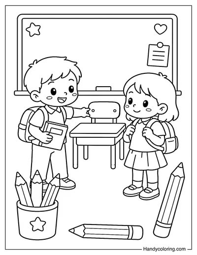 Helping New Student in Classroom