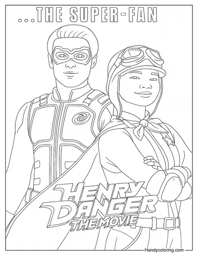 Henry Hart and Superfan Coloring Page