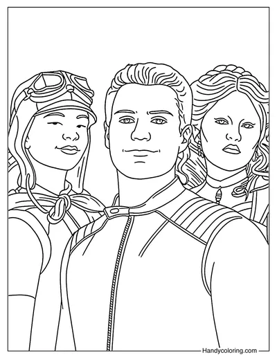 Henry Hart, Missy Martin, Piper Hart Coloring Page