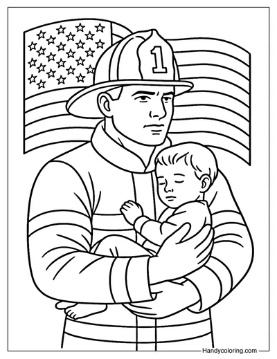 Hero Rescue Coloring Page