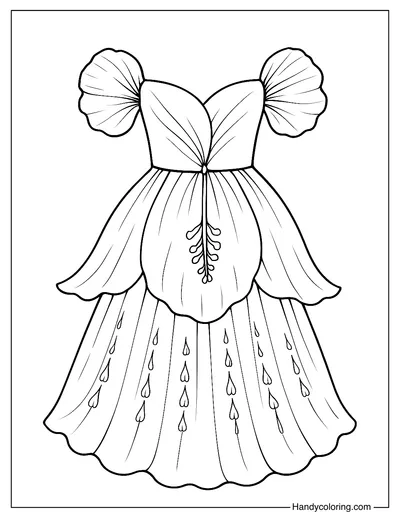 Hibiscus Shoulder Dress Coloring Page
