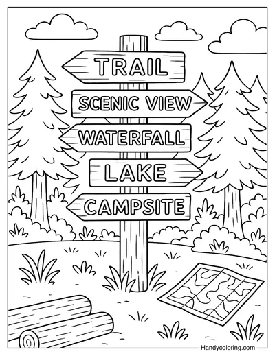 Hiking Trail Signpost Page