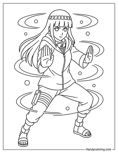 Hinata Hyuga Practicing Gentle Fist Pose