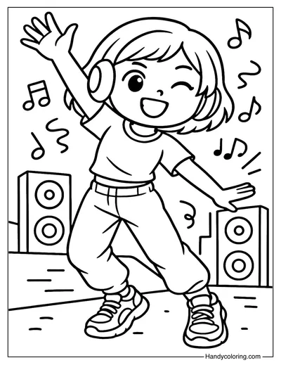 Hip-Hop Girl Coloring Page