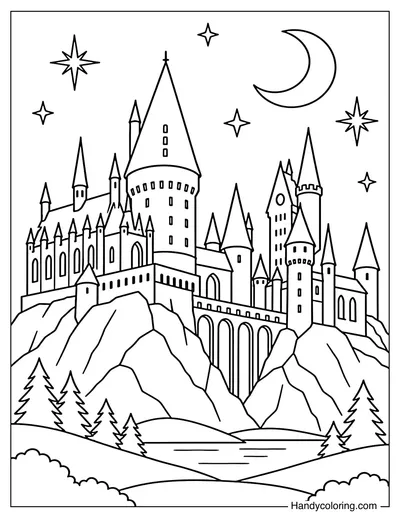 Hogwarts Castle Under the Stars