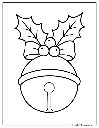 Holly Jingle Bell Coloring Page Christmas