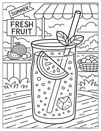 Honeydew Melon Refresher Coloring Page