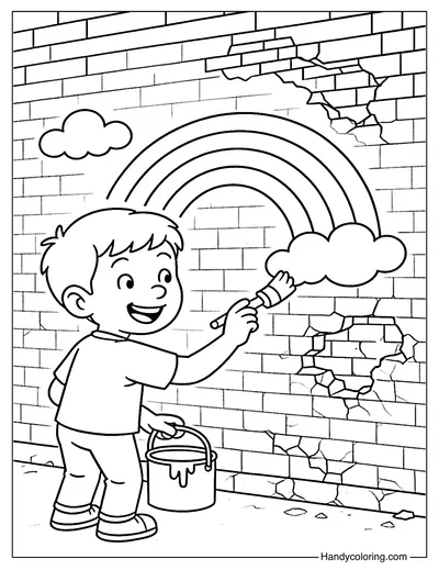 Hopeful School Wall Coloring Page