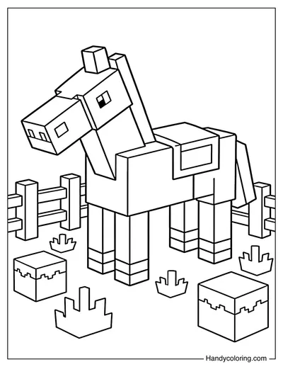 Horse with a Block Saddle